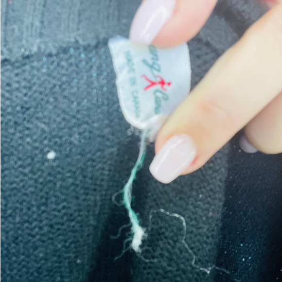 Vintage 80's Black Knit High Waisted Flare Pants Large - Picture 4 of 4